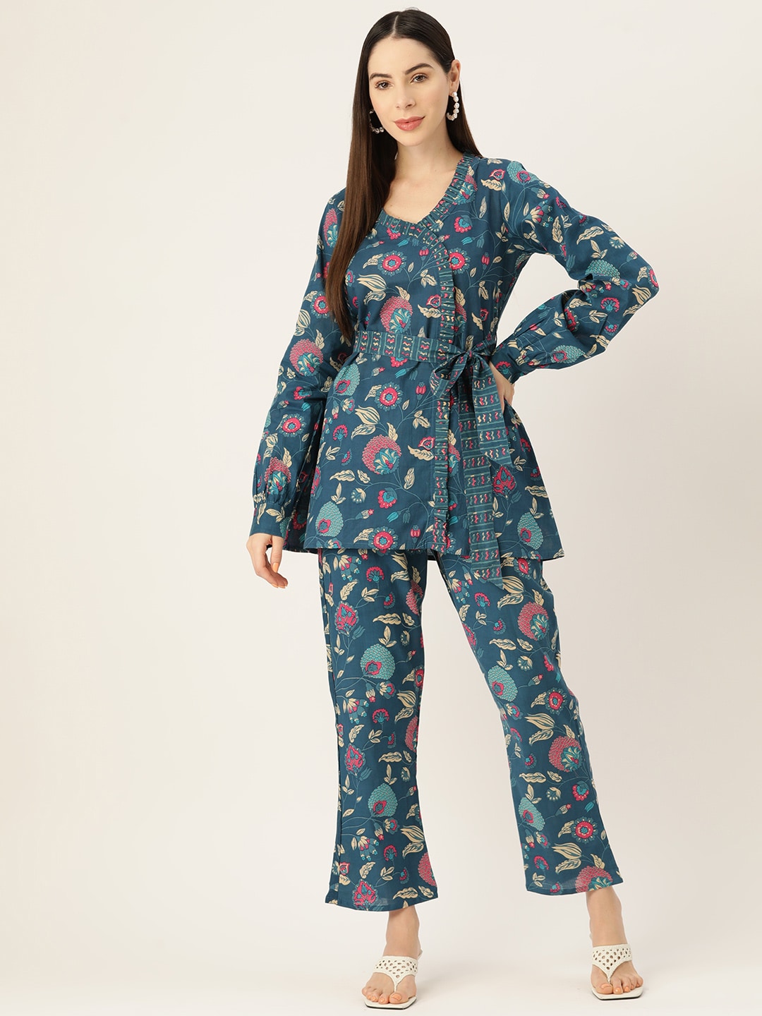 InWeave Blue Kalamkari Co Ord Set - Distacart