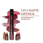 Thumbnail for CUFFS N LASHES Penta 5 In 1 Matte Lipstick - 02 Nude