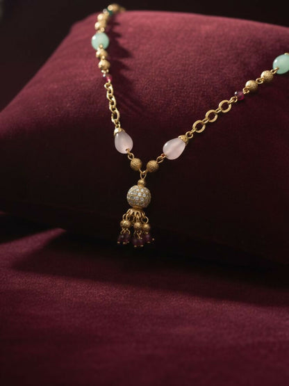 NVR Women Gold Plated Multicolour chain - Distacart