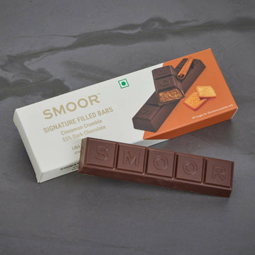 Smoor Signature Filled Bars Cinnamon Crumble 55% Dark Chocolate - Distacart