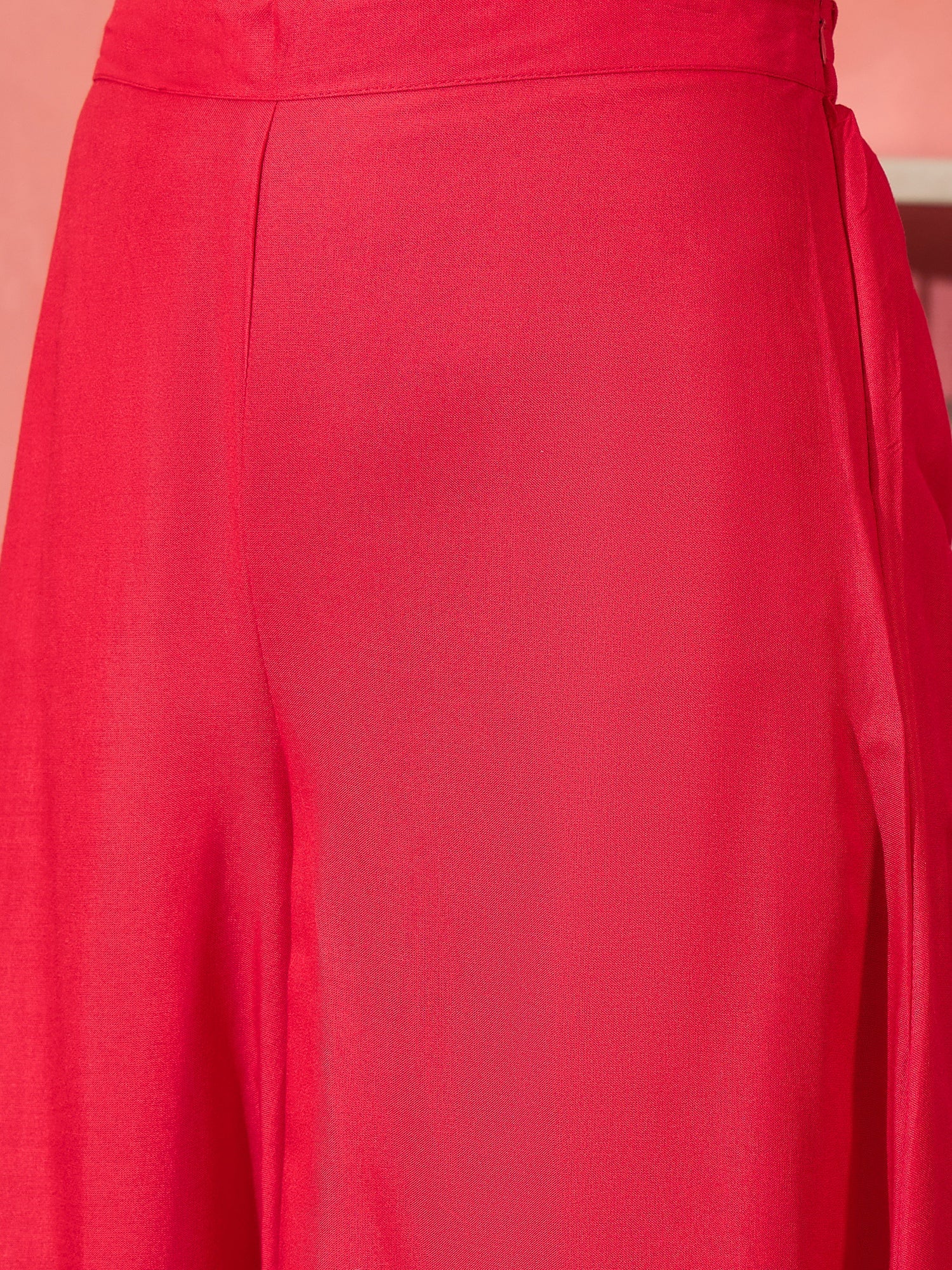 InWeave Red Strappy Kurta Set Black Patola Dupatta