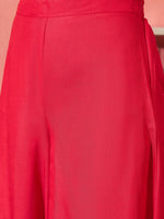 Thumbnail for InWeave Red Strappy Kurta Set Black Patola Dupatta