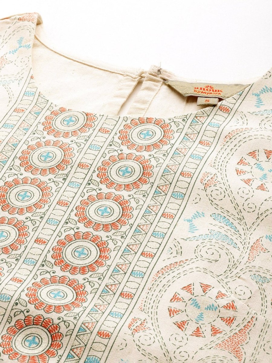 Anouk Women Floral Khari Printed Pure Cotton Kurta With Trousers & Dupatta - Distacart