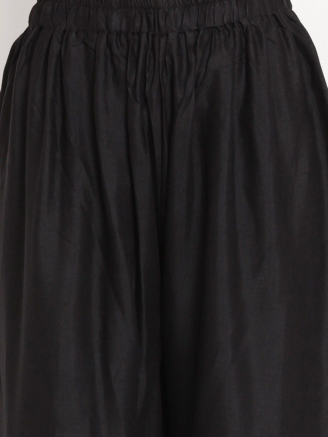 TAG 7 Women Black & Grey Set of 2 Flared Ethnic Palazzos