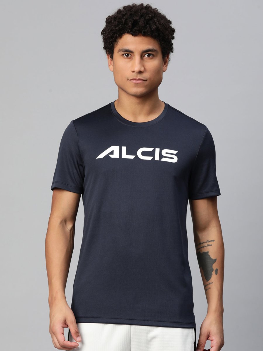 Alcis Brand Logo Printed Anti Static Slim Fit T-shirt - Distacart