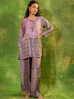 Thumbnail for HOUSE OF KARI Floral Embroidered Regular Chikankari Straight Kurta with Palazzos - Distacart