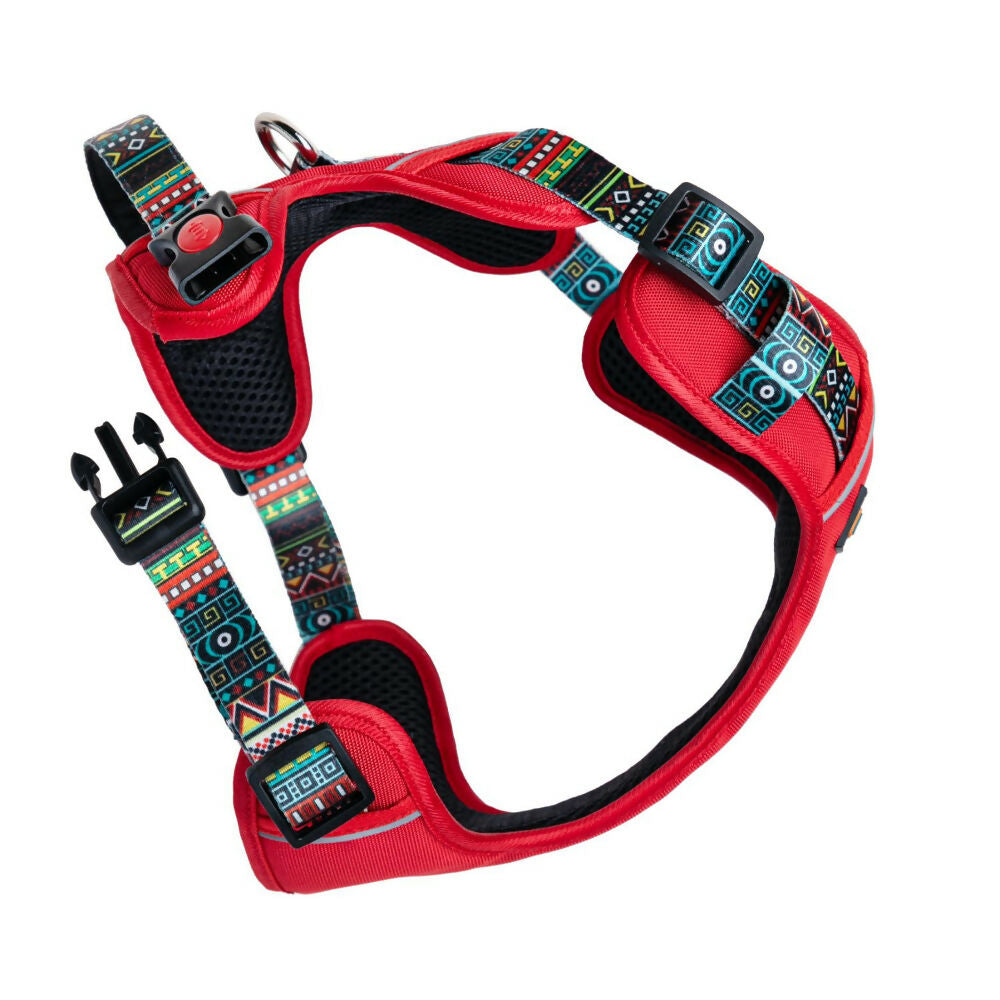 Waggety Adjustable Full Body Dog Harness - Comfortable Fit, Durable Polyester, Red - Dista