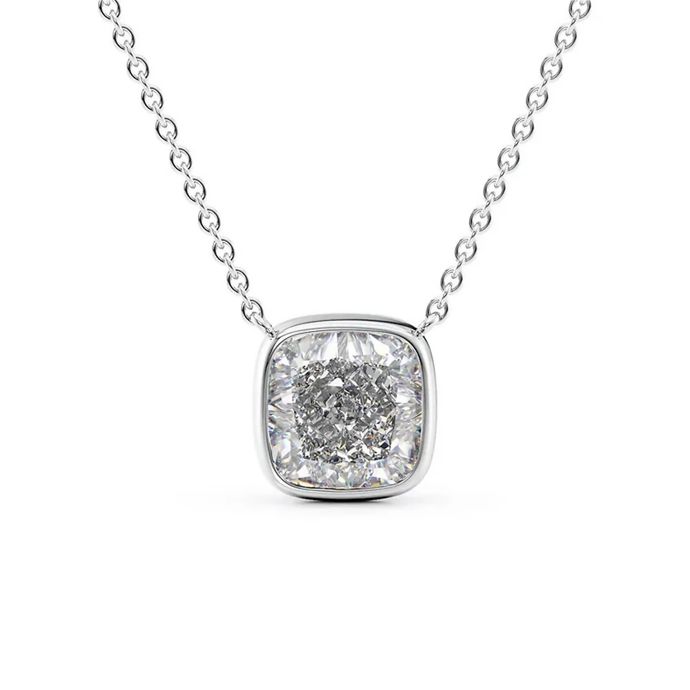 Cauer Elegant 14K White Gold Plated Moissanite Pendant Necklace - Distacart