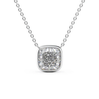 Cauer Elegant 14K White Gold Plated Moissanite Pendant Necklace