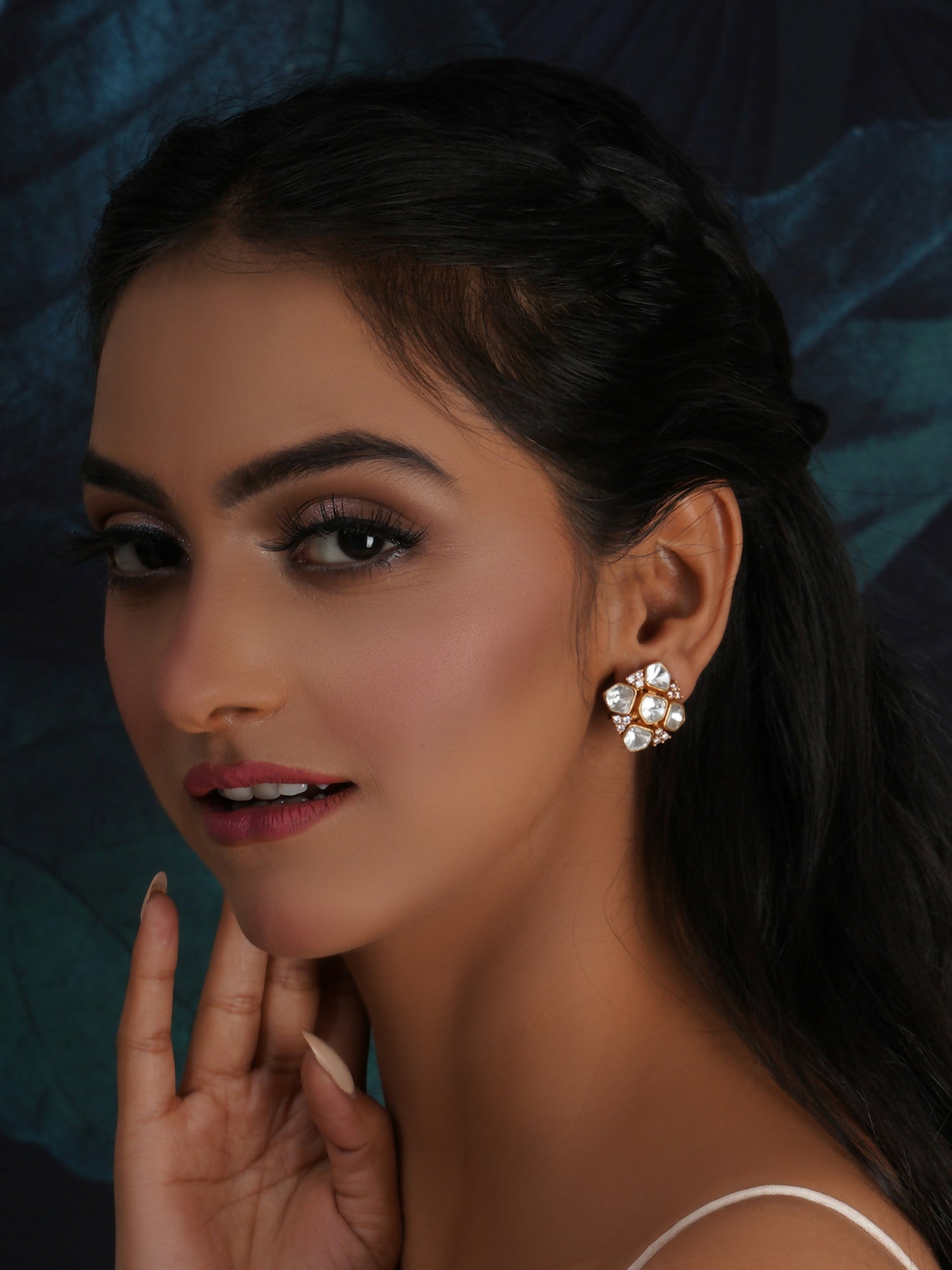 Kundan Studs (Gold) - Ruby Raang - Distacart