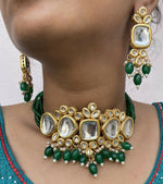 Thumbnail for Joban Fashion Hand Made High Quality Gold Plated Base Metal Alloy Kundan Stone Studded Kundan Jewellery Set - Distacart