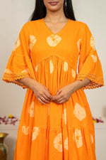 Thumbnail for Joban Fashion Orange Tie & Dye Cotton Suit Set - Distacart