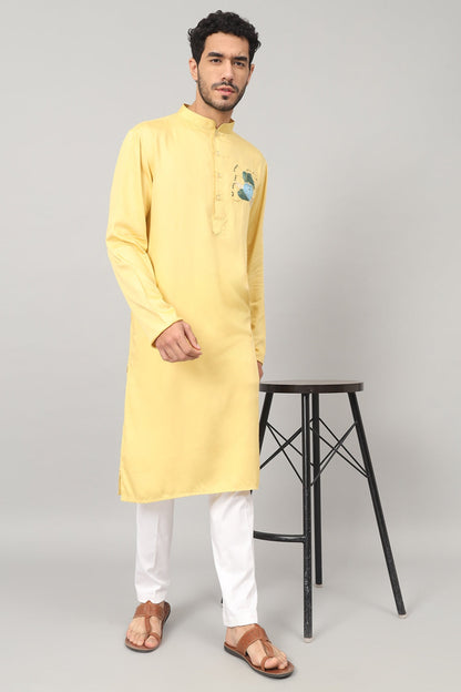 Abstract Embroidered Cotton Kurta by Hilo Design - Distacart