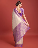 Thumbnail for Monjolika Fashion Lavender Kanjivaram Silk Mesmerizing Saree - Distacart