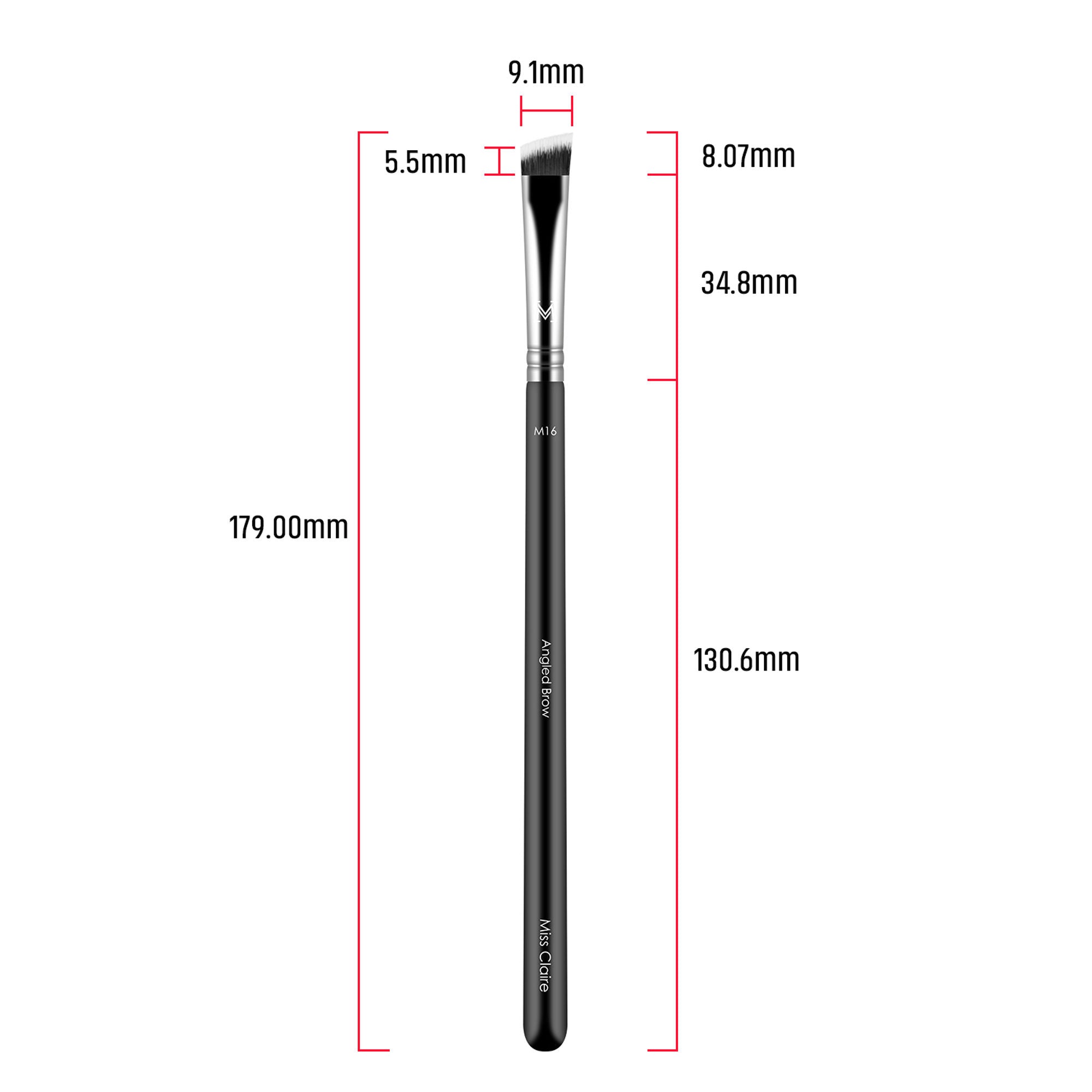 Miss Claire M16 - Angled Brow Brush - Chrome