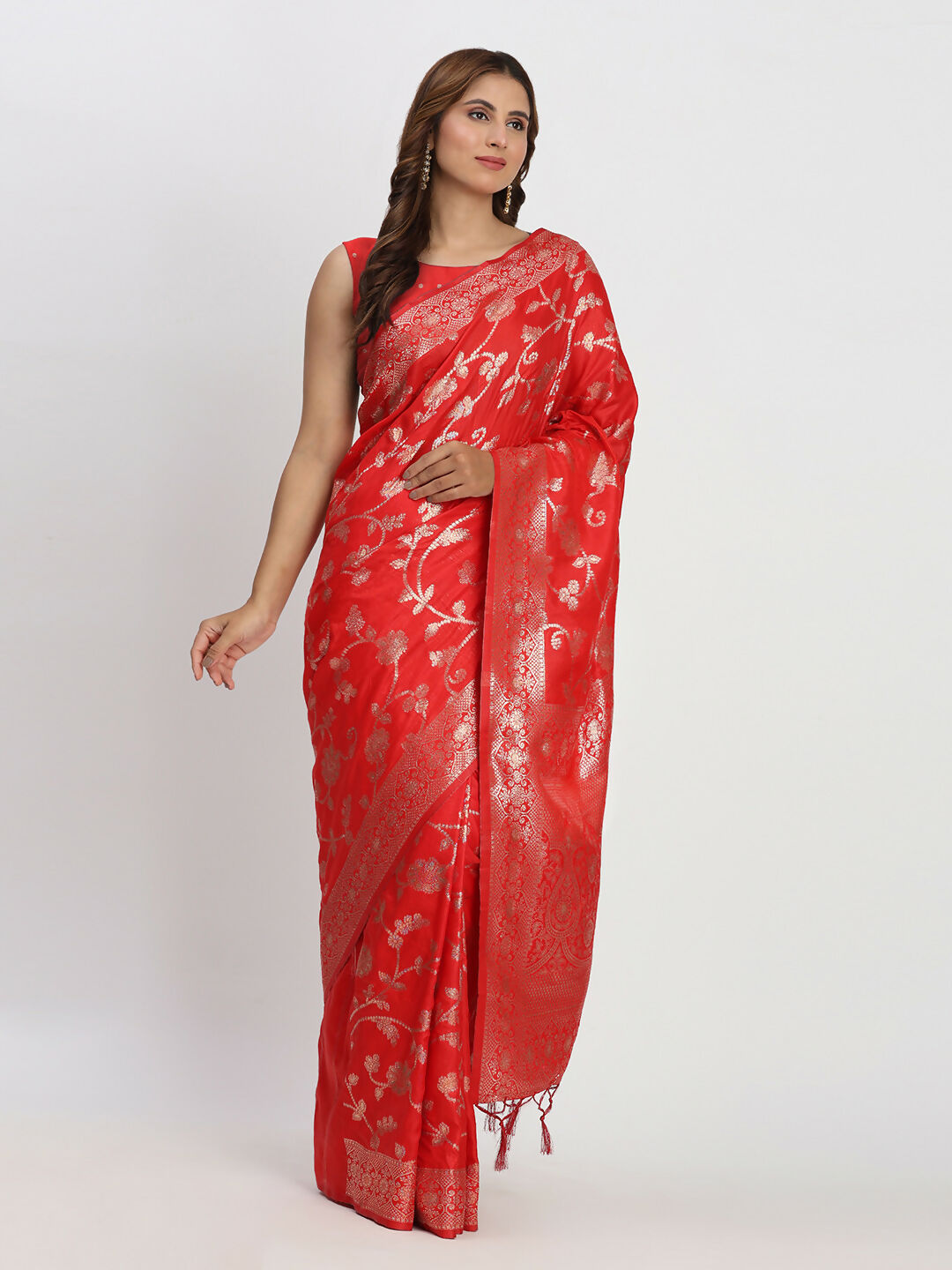 Astita Banarasi Silk Red Saree