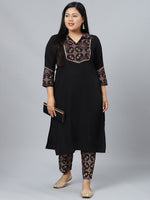Thumbnail for Sztori Plus Size Ethnic Motifs Printed Regular Kurta with Trousers - Distacart