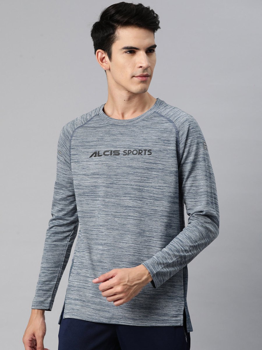 Alcis Men Brand Logo Printed Anti Static Slim Fit T-shirt - Distacart