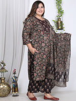 Thumbnail for Swasti Floral Printed Regular Pure Cotton Kurta With Trousers & Dupatta - Distacart