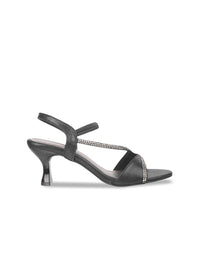 Thumbnail for Metro Black Printed Kitten Pumps