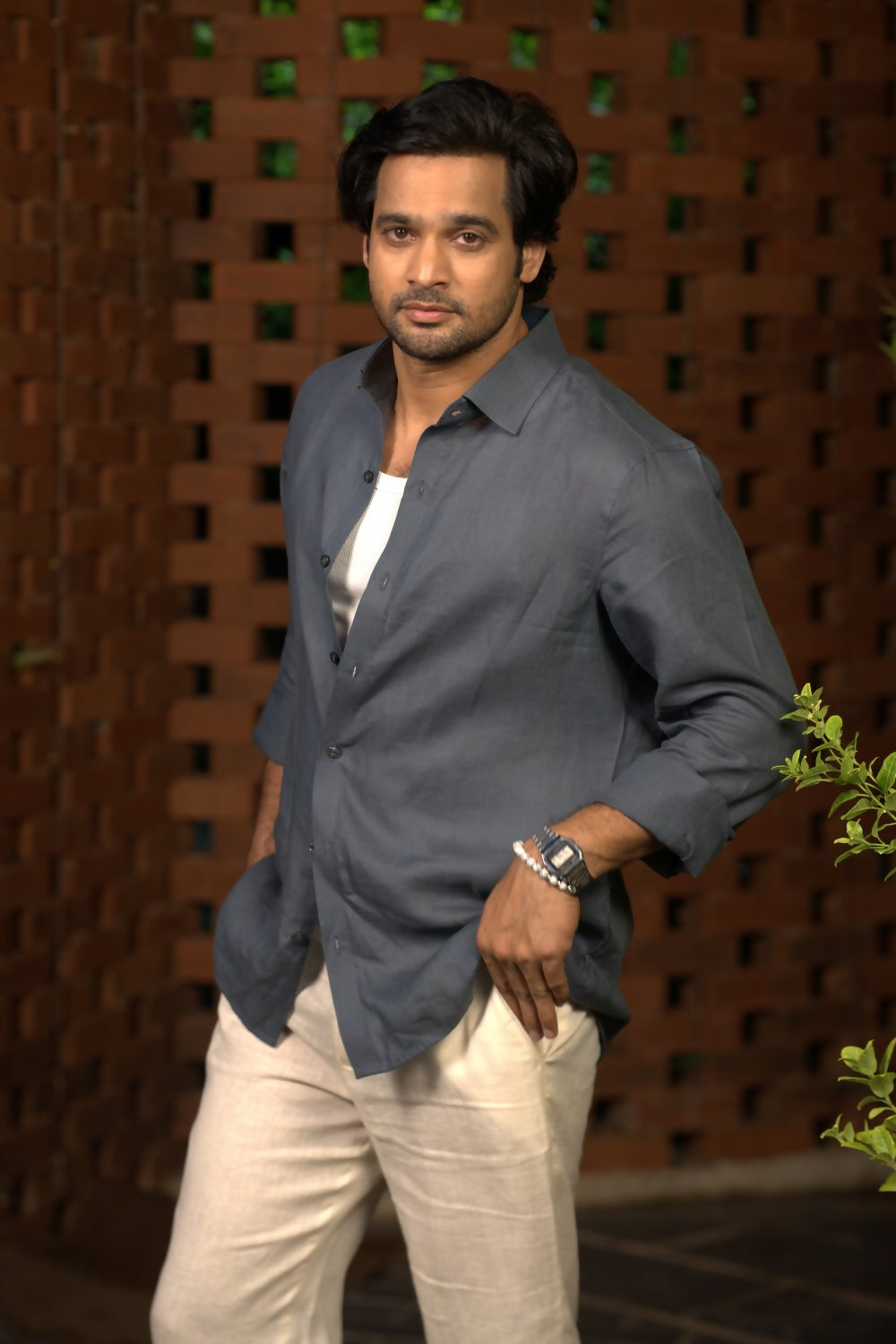 Linen Gray Ocean Haze Shirt By Hilo Design