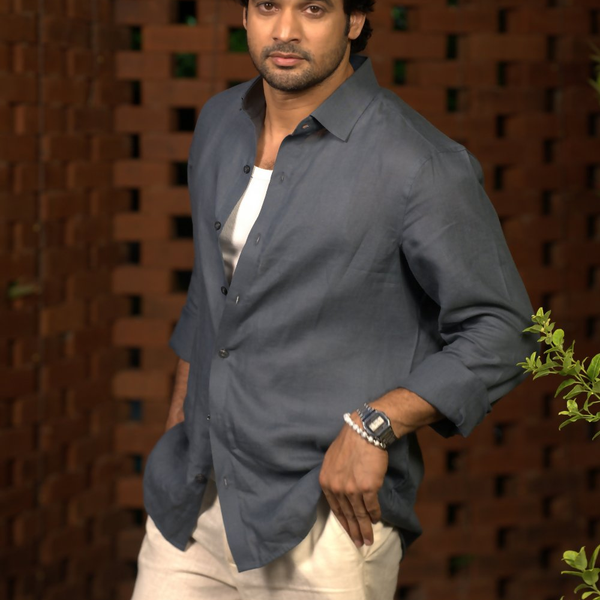 Linen Gray Ocean Haze Shirt By Hilo Design