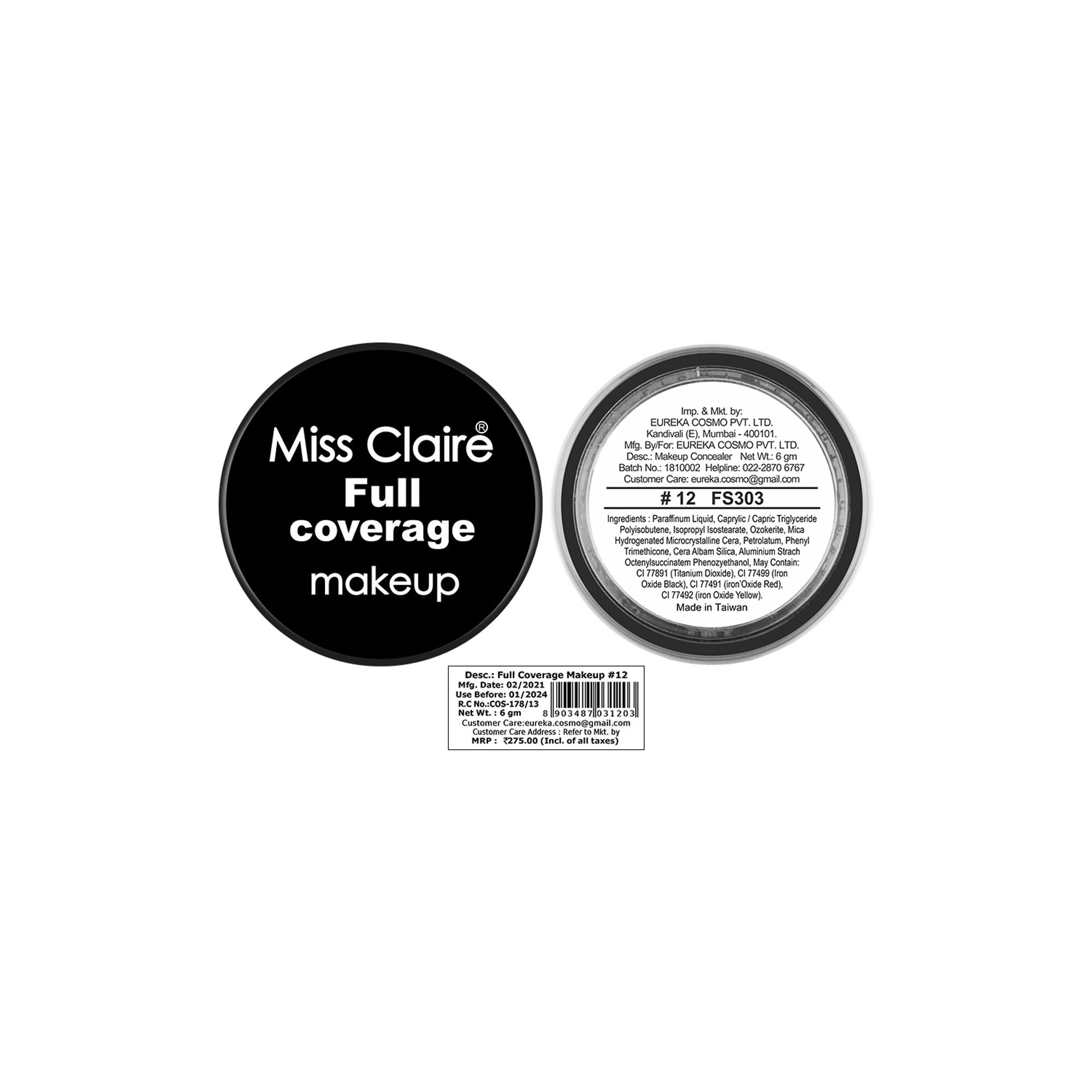 Miss Claire Full Coverage Makeup + Concealer - 12