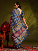 Thumbnail for Anouk Blue Bagh Printed Zari Sungudi Saree - Distacart