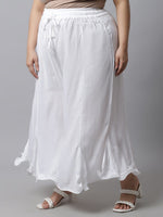 Thumbnail for TAG 7 Women White Plus Size Flared Ethnic Palazzos - Distacart