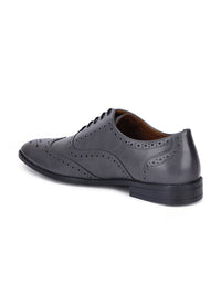 Thumbnail for LOUIS STITCH Men Textured Formal Lace Up Brogue Shoes