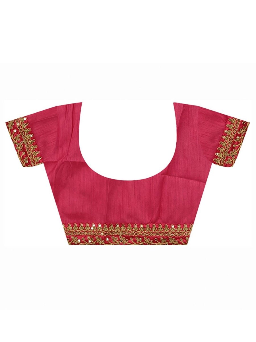 Anouk Pink & Yellow Floral Printed Embroidered Saree - Distacart