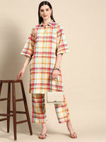Thumbnail for Anouk X Kaamkaaj Women Pure Cotton Kurta with Trousers - Distacart