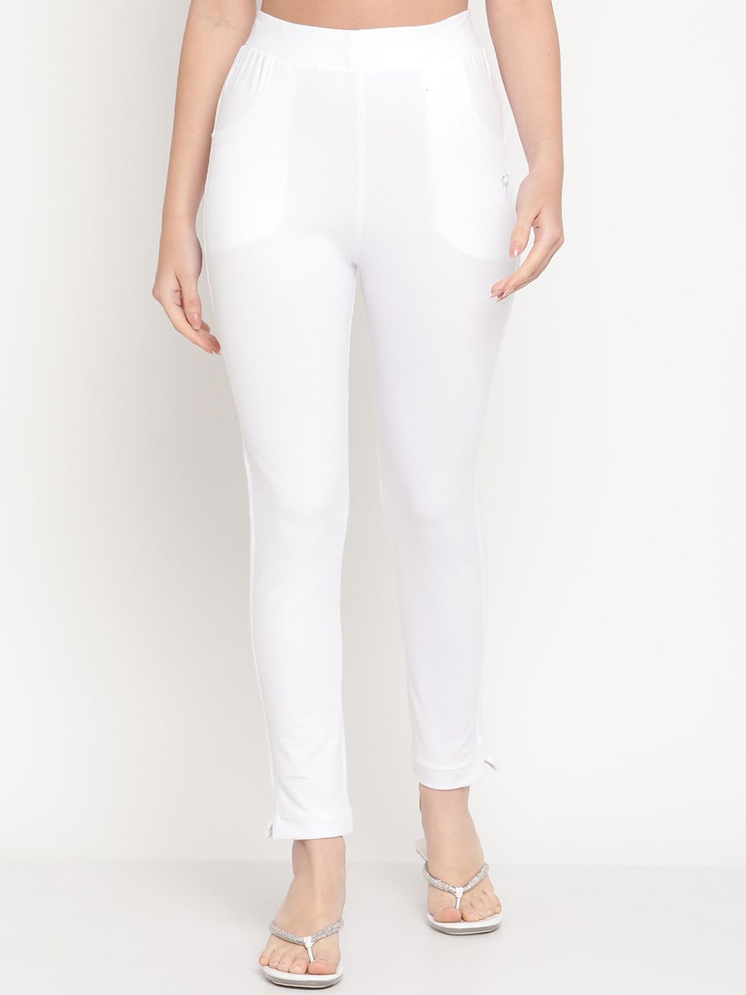 TAG 7 Women Set of 2 Red & White Ankle Length Leggings - Distacart