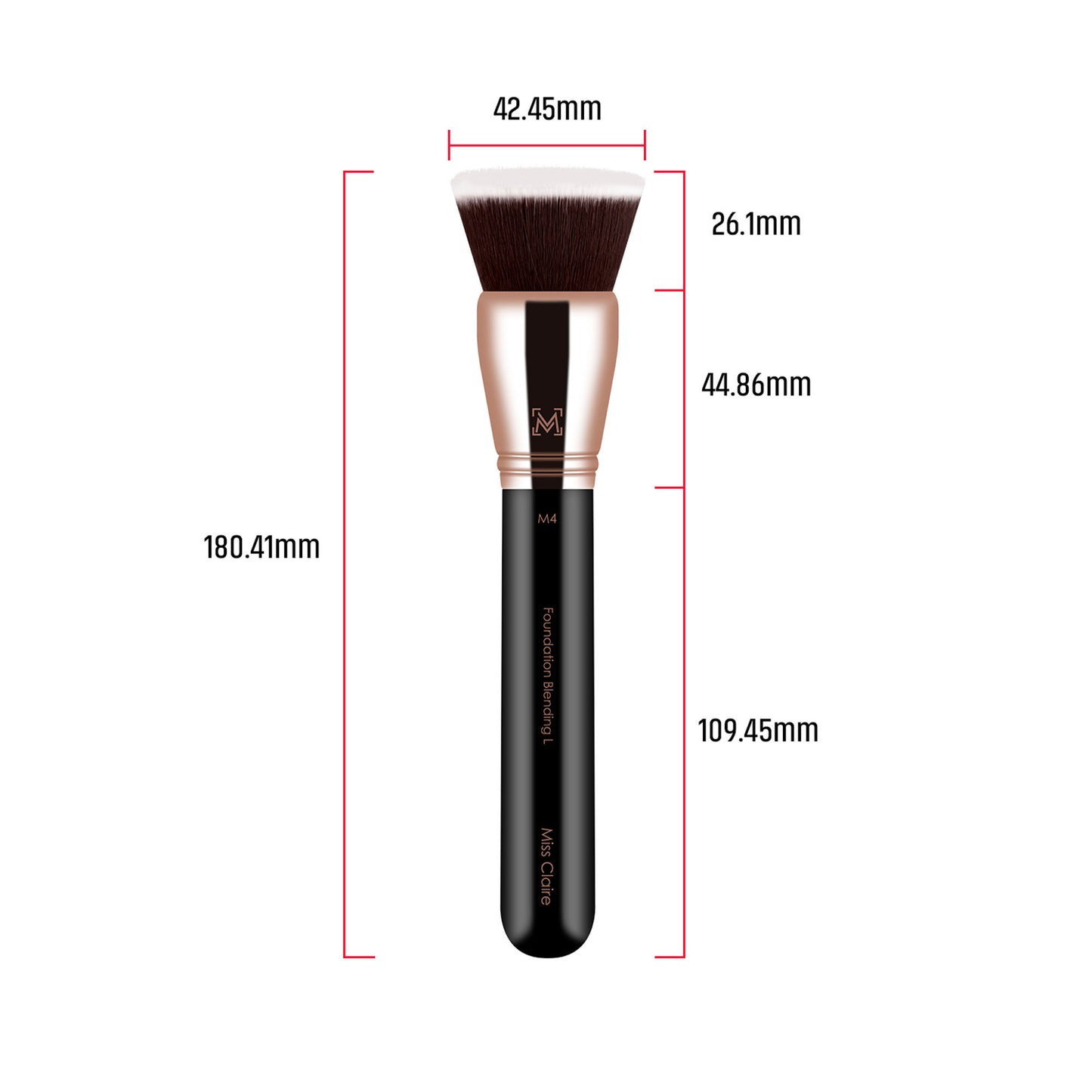Miss Claire M4 - Foundation Blending Brush (L) - Rose Gold - Distacart