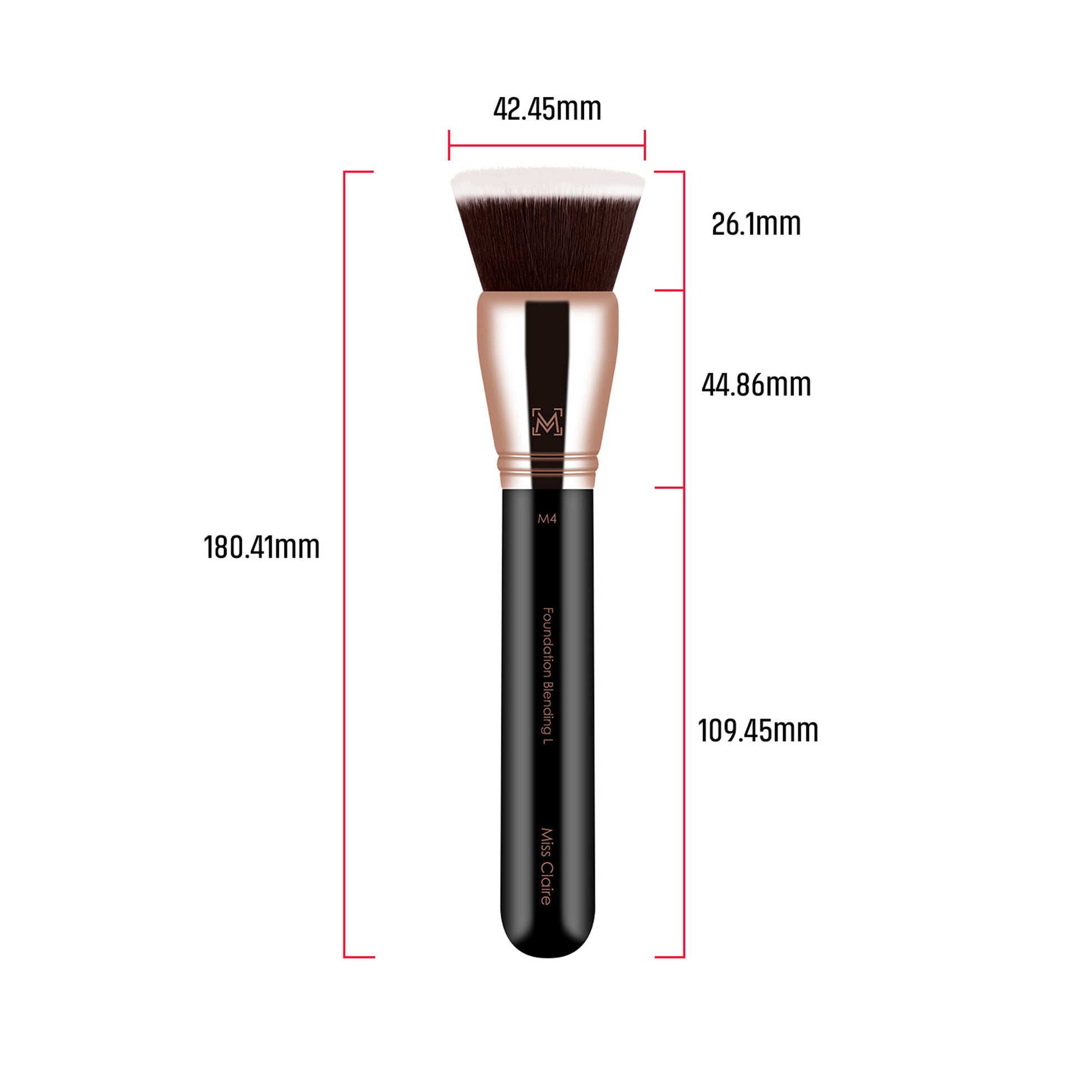 Miss Claire M4 - Foundation Blending Brush (L) - Rose Gold - Distacart