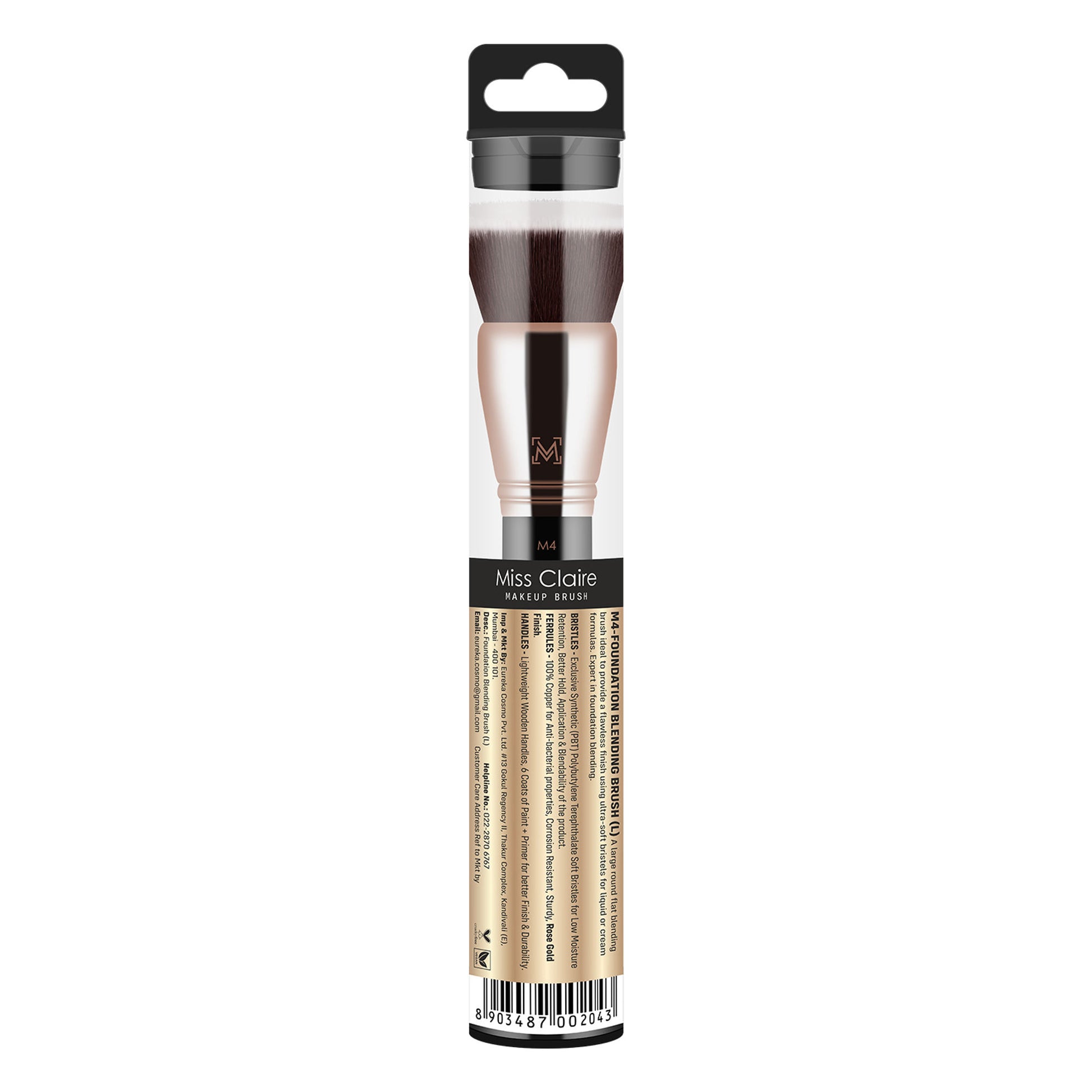 Miss Claire M4 - Foundation Blending Brush (L) - Rose Gold - Distacart