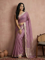 Thumbnail for Shree Shyam Fashion Purple Cotton Saree - Distacart