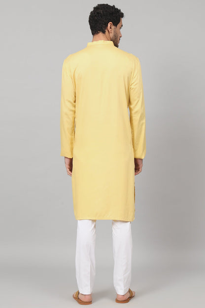 Abstract Embroidered Cotton Kurta by Hilo Design - Distacart