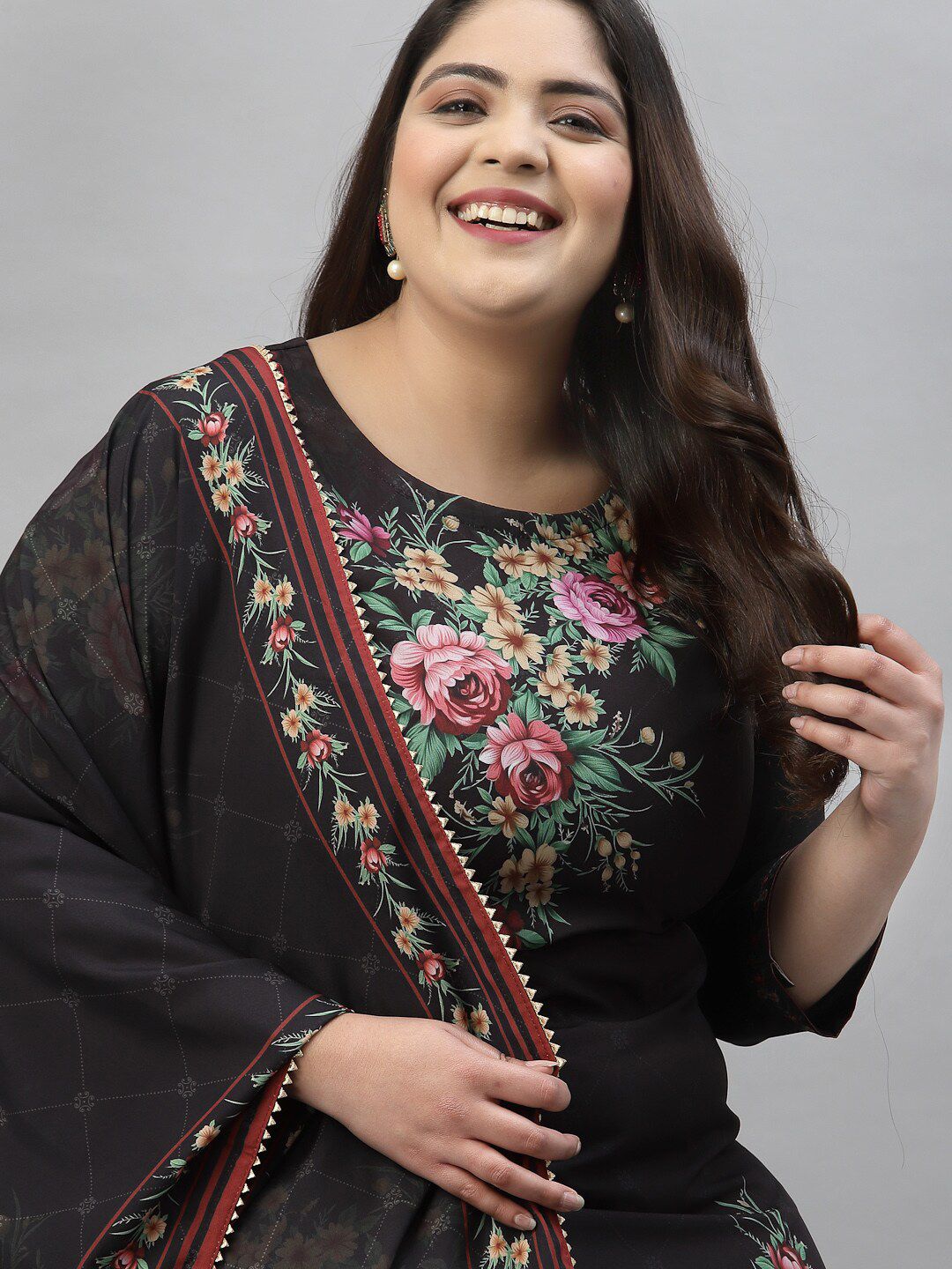 Sztori Floral Printed Regular Kurta With Palazzos & Dupatta - Distacart