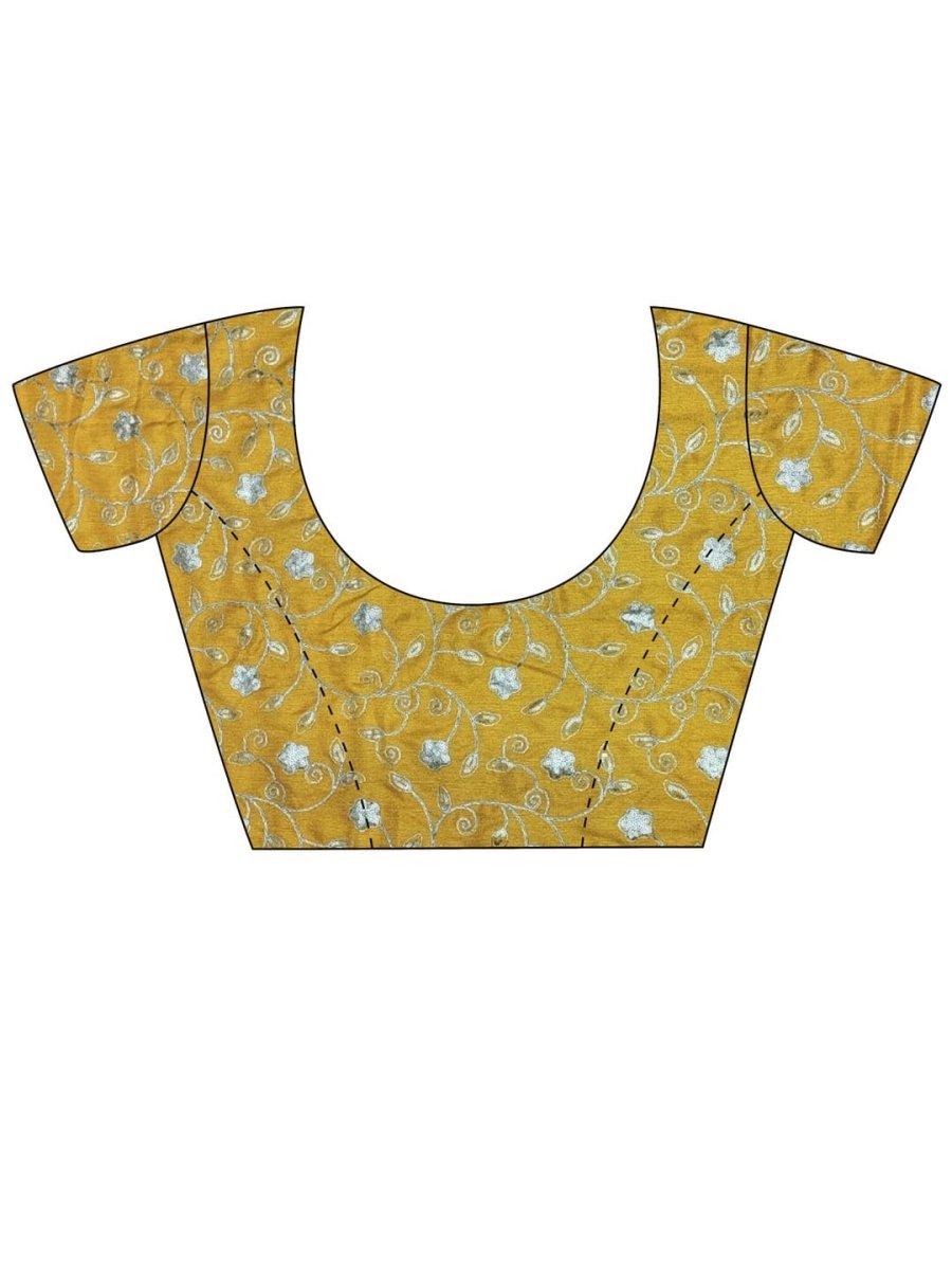 Anouk Yellow & White Bandhani Printed Sequined Pure Chiffon Bandhani Saree - Distacart