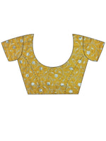 Thumbnail for Anouk Yellow & White Bandhani Printed Sequined Pure Chiffon Bandhani Saree - Distacart