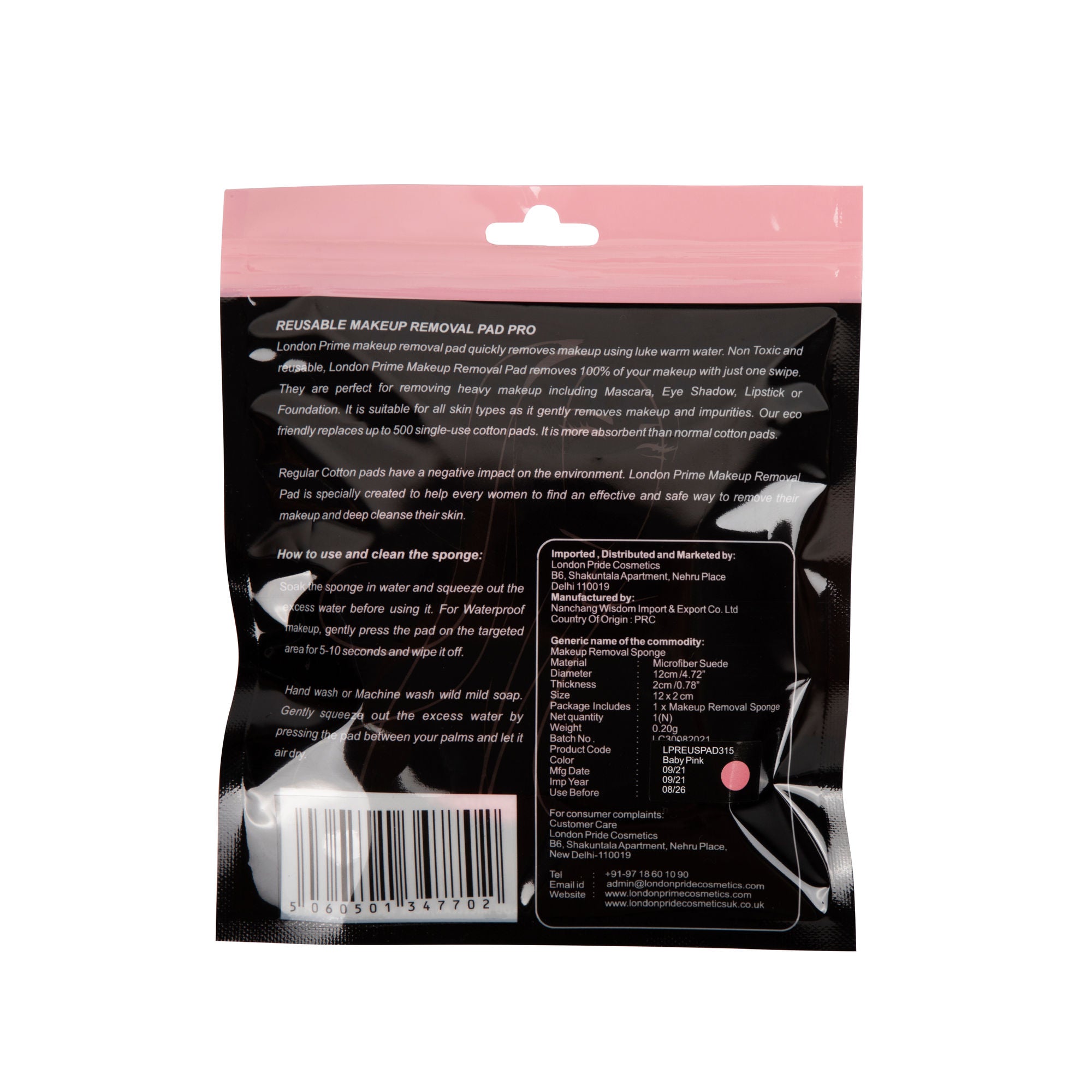 London Prime Reusable Makeup Remover Pad Pro Baby Pink ( Formerly London Pride Cosmetics )