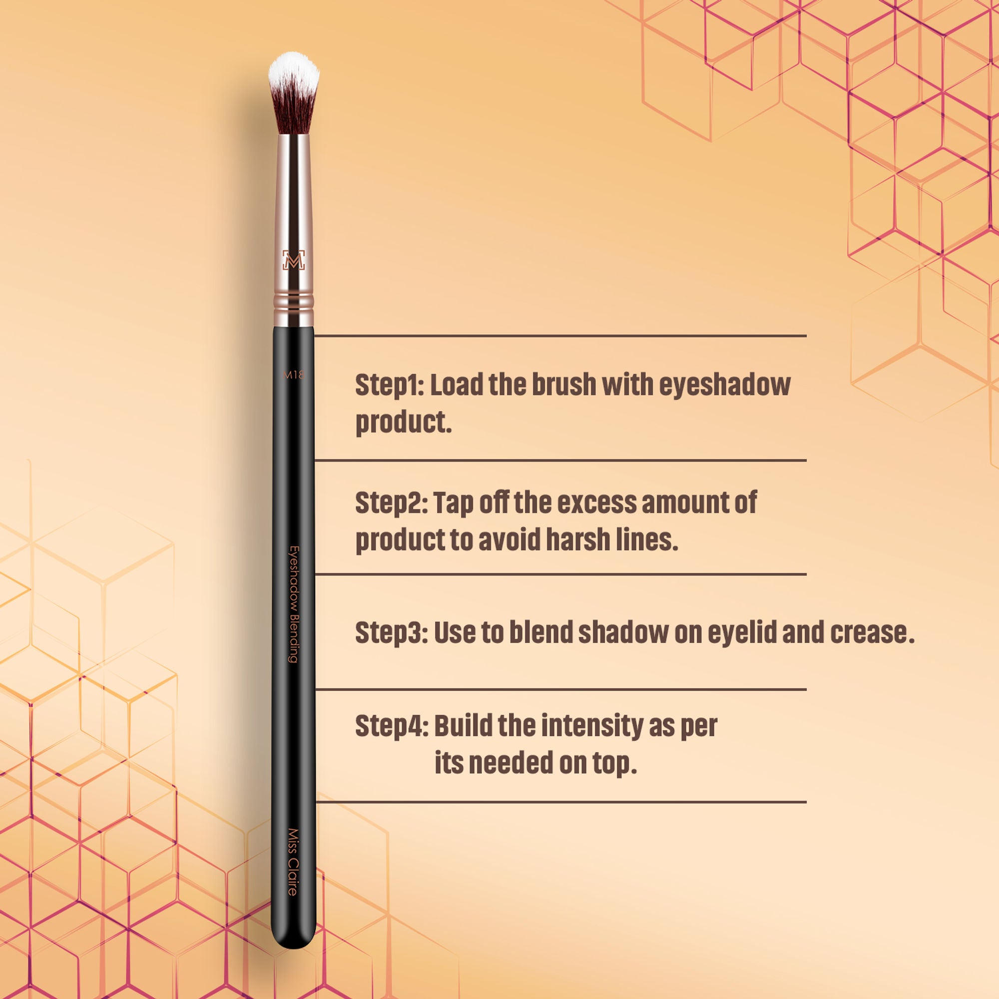 Miss Claire M18 - Eyeshadow Blending Brush - Rose Gold