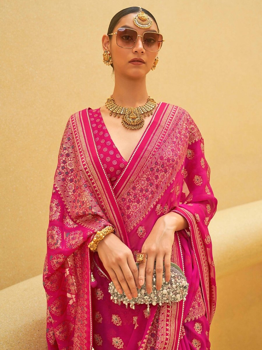 Anouk Ethnic Motifs Organza Banarasi Saree - Distacart