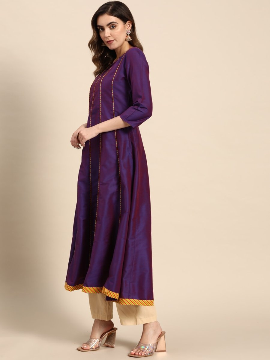 All About You Women Keyhole Neck A-Line Kurta & Dupatta - Distacart