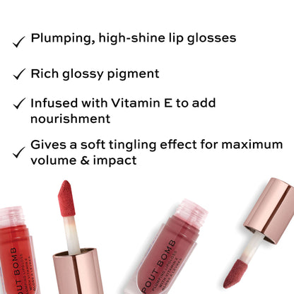 Makeup Revolution Pout Bomb Plumping Gloss - Peachy Coral - Distacart