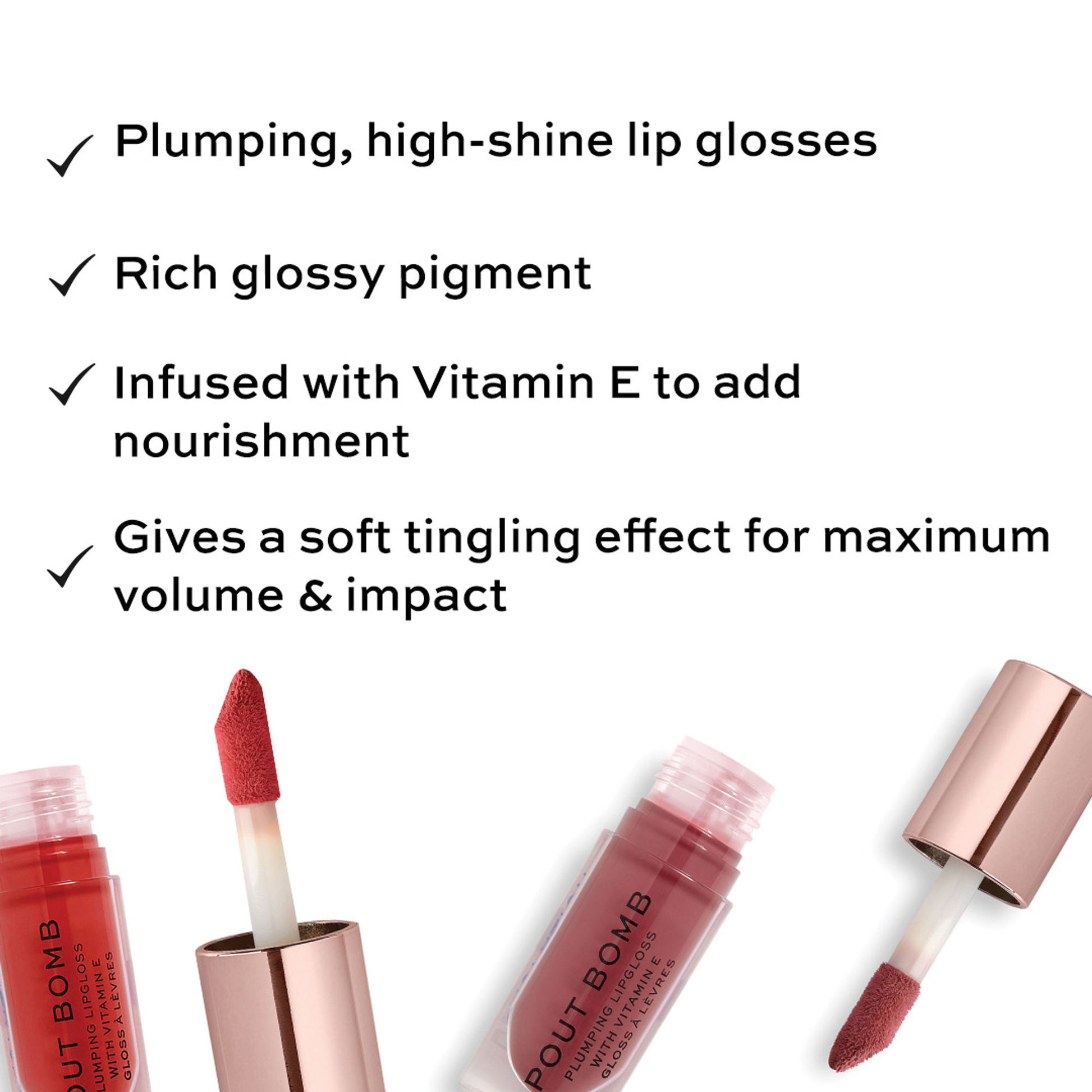 Makeup Revolution Pout Bomb Plumping Gloss - Juicy Red - Distacart