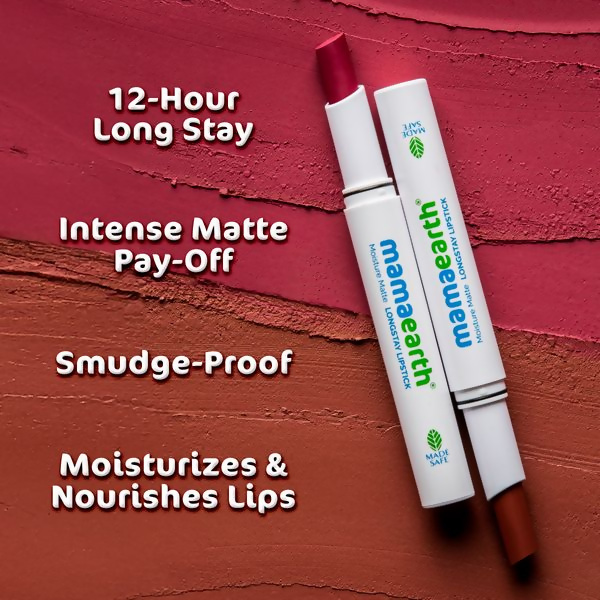 Mamaearth Moisture Matte Longstay Lipstick - Raisin punch - Distacart