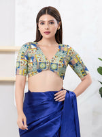 Thumbnail for Joban Fashion Multi Polyester Elbow Sleeveless Front Open Blouse