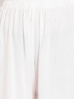 Thumbnail for TAG 7 Women White Solid Flared Palazzos